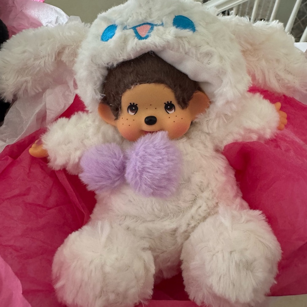 Adorable 7.8” Cinnamoroll & Monchhichi Collab Plush